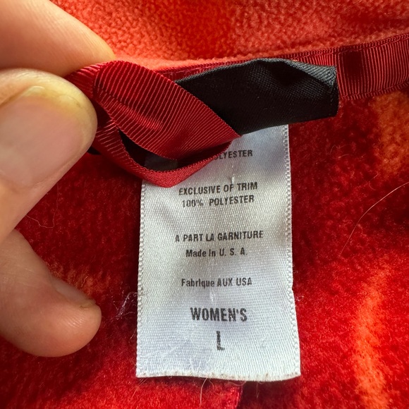 Patagonia synchilla vest fleece cherry red floral flowers athletic women’s L - Picture 8 of 10
